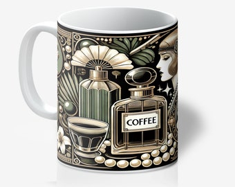 Art Deco Coffee Mug: Glamorous 1920s Boudoir Design, 11oz Ceramic