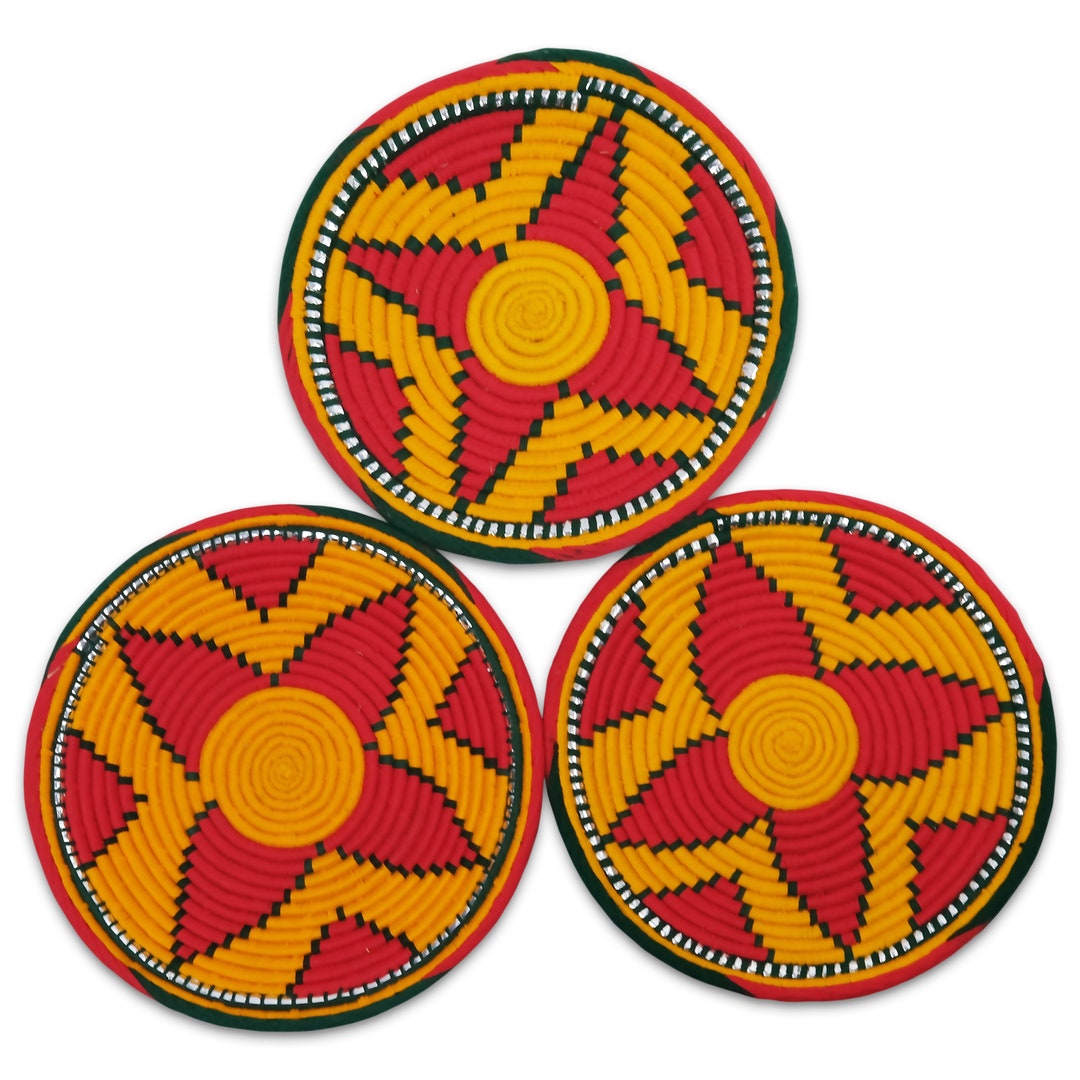 African Wall Basket Set Boho Basket Wall Decor African Etsy