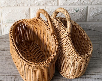 Rattan Wall Hanging Basket | Wicker Storage Basket | Mother's Day Gift Basket | Flower Pot | Bohemian Decor | Gift Ideas