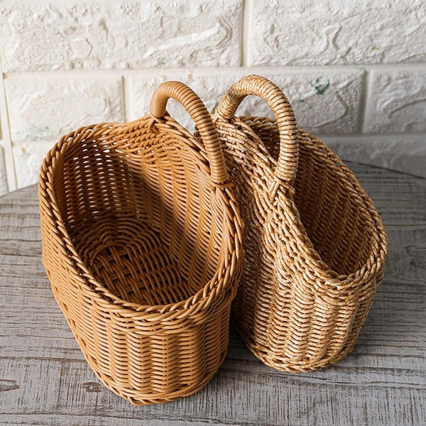 Rattan Wall Hanging Basket | Wicker Storage Basket | Mother's Day Gift Basket | Flower Pot | Bohemian Decor | Gift Ideas