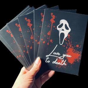 Ghostface love you to death Valentine’s cards