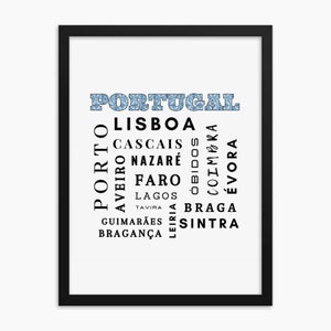 Digital poster för portugisiska städer, heminredning i Portugal, utskrivbar väggkonst, digital nedladdning bild 3