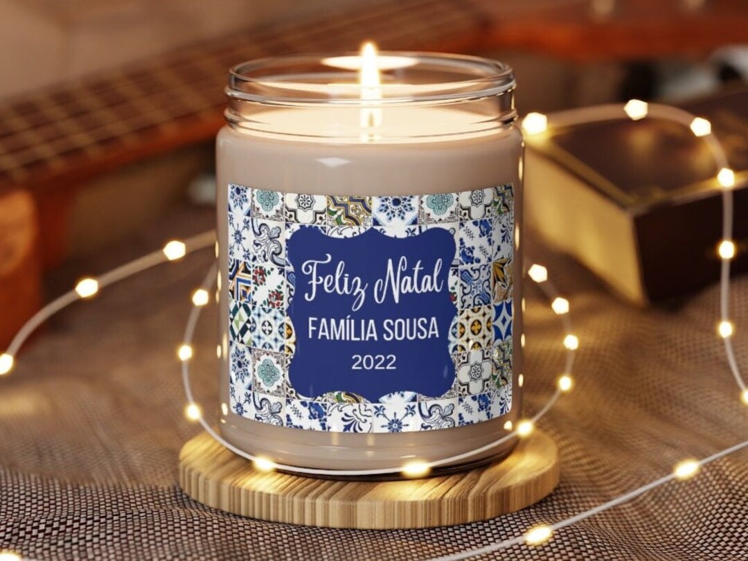 Personalized Candle, Portugal Tile, Family Custom Candle Gift