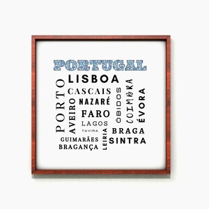 Digital poster för portugisiska städer, heminredning i Portugal, utskrivbar väggkonst, digital nedladdning bild 2