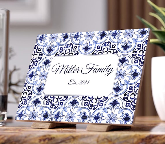 Family Sign Gift, Portugal Pottery, Personalized Tile, New Couple Gift, Portuguese Wedding Gift, Home Wall Decor, Mediterranean Style