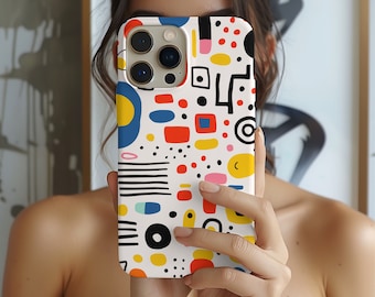 Abstract Minimalist Tough Phone Case, Geometric Matisse Design, Joan Miro Style, Cute iPhone, Trendy Girl Gift, Samsung Galaxy, Google Pixel