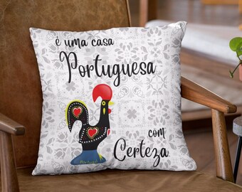 Cuscino Gallo Portogallo, Piastrella Portoghese, Galo Barcelos, Arredamento Azulejo, Piastrelle di Lisbona, Regalo di Anniversario per Avo, Regalo di Inaugurazione della Casa