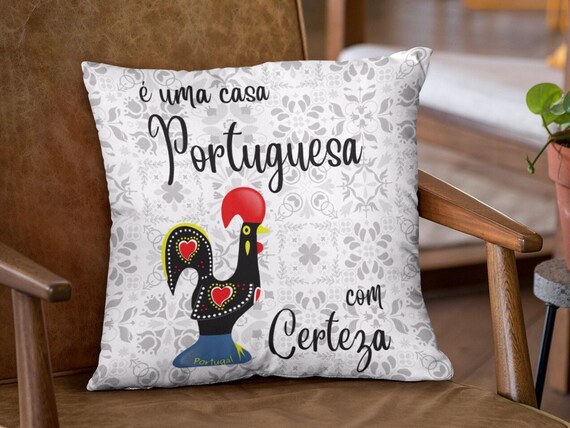 Portugal Rooster Pillow, Portuguese Tile, Galo Barcelos, Azulejo Decor, Lisbon Tiles, Anniversary Gift for Avo, Housewarming Present