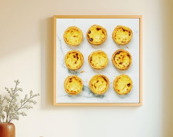 Pastel de Nata Photo, Portuguese Custard Tart Poster, Lisbon Cake, Egg Tart Print, Portugal Wall Art, Kitchen Decor, No Frame