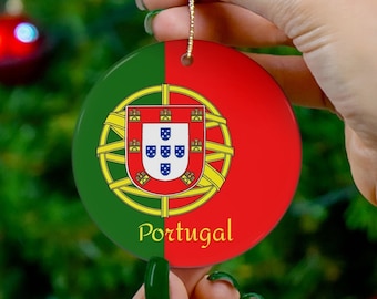 Portugal Flag Ornament, Portuguese Christmas Gift Decoration, Travel Gift