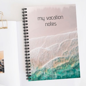 Vacation Journal Ocean Waves Notebook Custom Beach Travel Journal Memory Personalized Trip Planner Personal Vacation Diary Anniversary Gift