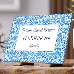 Portuguese Tile, Ceramic Welcome Sign Custom, Home Decor Sign, First House Couple Gift Personalized Wedding Gift, Mediterranean Decor