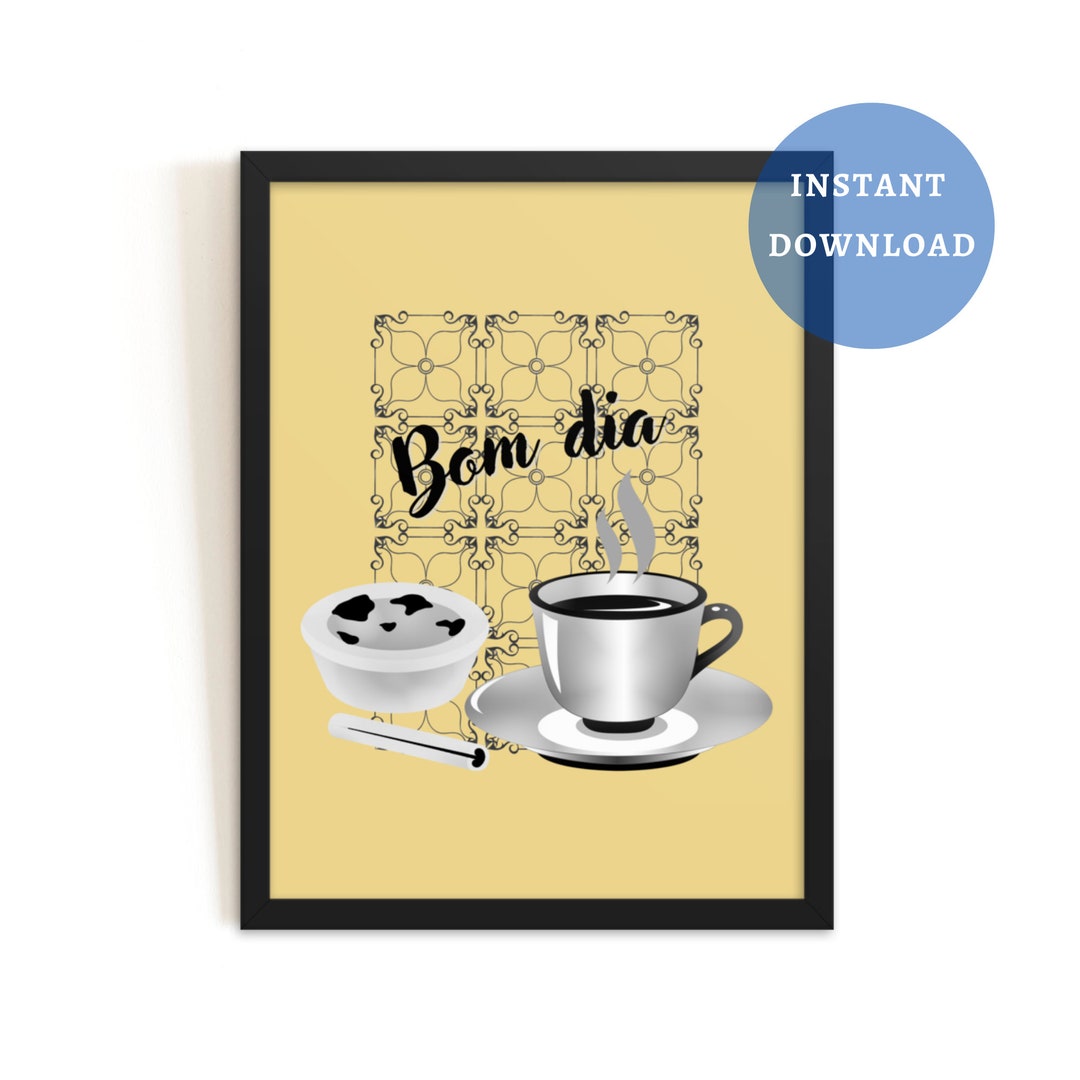 Bom dia Portugal print Pastel de nata et affiche de café - Etsy France Bom dia Portugal print Pastel de nata et affiche de café - Etsy France