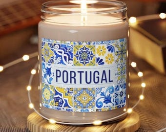 Custom Portugal Tile Candle, Housewarming Gift for Best Friend, Homeowner Gift, New Home Gift, Portuguese Decor Christmas Gift