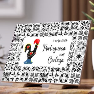 Portuguese Ceramic Tile, Portugal Lucky Rooster, Azulejo Tile Kitchen Decor, Housewarming Present, Portuguese Family Christmas Gift