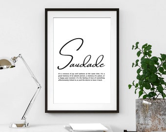  Saudade definition - Unframed art print poster or greeting card  : Handmade Products