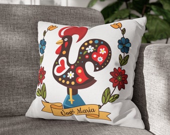 Cuscino personalizzato con gallo portoghese Cuscino per nonna portoghese Galletto portoghese Barcelos Portogallo Regalo di nozze Vovo Regalo di Natale per la famiglia