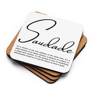 Portugal Saudade Coaster, Quotes About Life, Home Decor, Portuguese Souvenir, Avo Christmas Gifts, Mom Birthday Gift, Mothers Day, Set 4