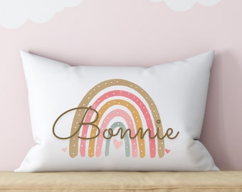 Nombre personalizado Rainbow Pillow Decorativa Habitación para niños Rainbow Boho Nursery Decor Baby Gift Girl's Birthday Gift Regalo personalizado para baby shower