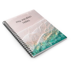 Diario de vacaciones Ocean Waves Notebook Personalizado Beach Travel Journal Memoria Planificador de viajes personalizado Diario de vacaciones personal Regalo de aniversario imagen 5