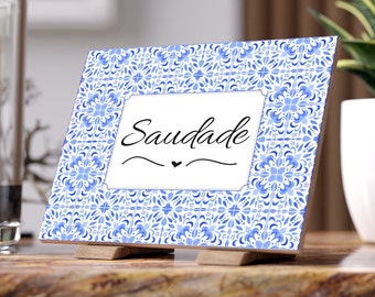 Portugal Saudade Tile Sign, Personalized Tiles, Portuguese Couple Gift, Mediterranean Home Decor, Welcome Sign, Housewarming Christmas Gift