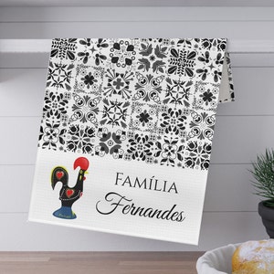 Portugal Rooster Kitchen Towel Portuguese Tile House Decor Tiles Dish Towels Mediterranean Style Housewarming Gift Soft Touch Tea Towel