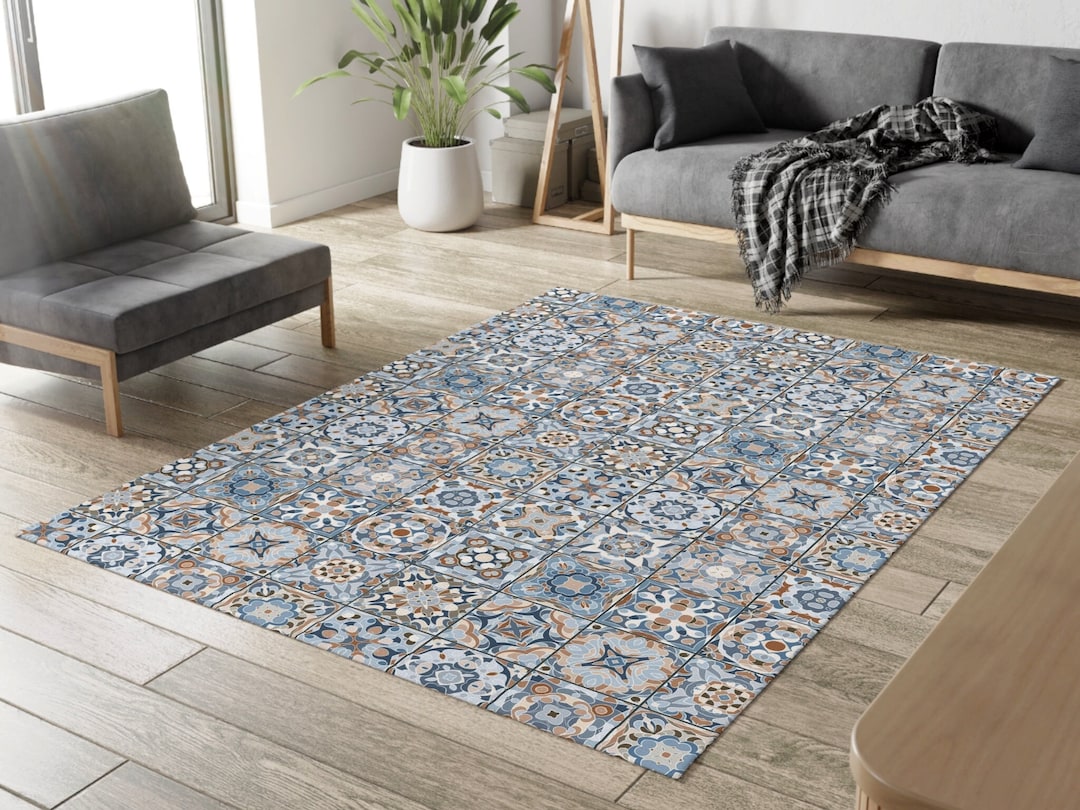 Portugal Rug Portugal Tile Rug, Area Floor Carpet, Moroccan Mosaic Tiles, Floor Mat ...