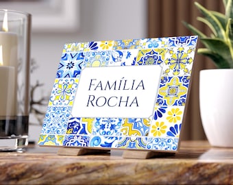 Personalized portuguese Tile, Ceramic Family Sign, Portugal Azulejos, Home Wall Decor, Wedding Gifts, Christmas Family Gift, Indoor Tile