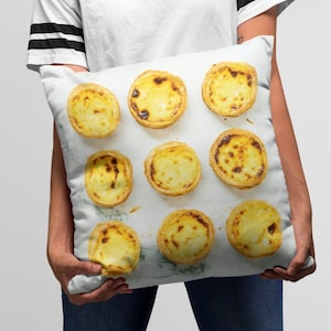 Portuguese Pastel Nata Pillow, Portugal Egg Tart, Home Decor, Housewarming Gift, Party Decor, Polyester, Indoor
