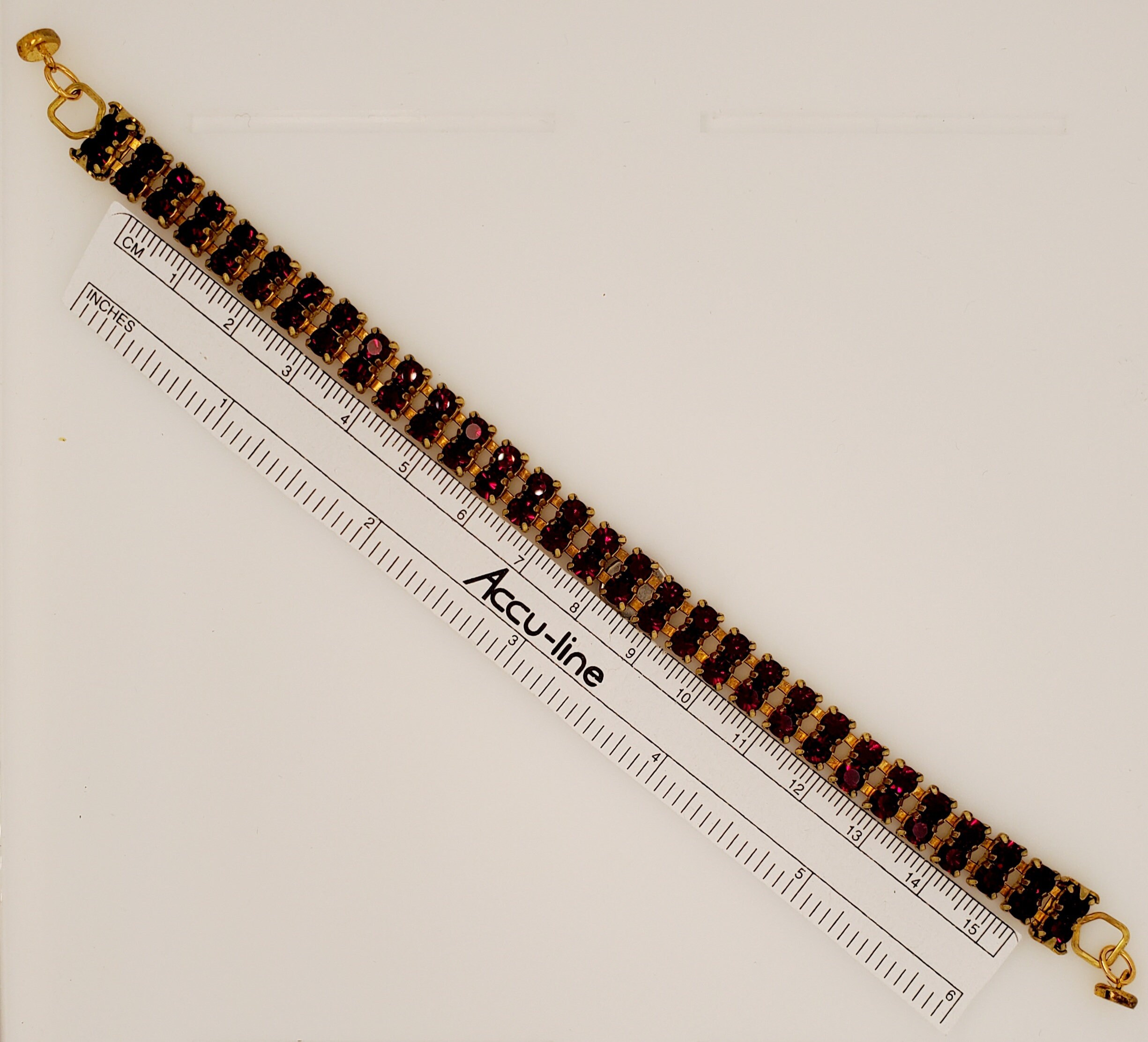 Armband aus doppelt breiter Kristall Tasse Kette in dunkelrot | Etsy