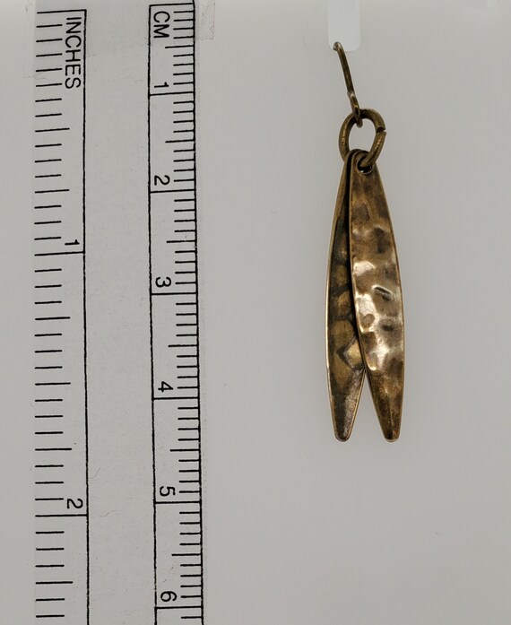 Hammered Ellipse Earrings in Antique Brass Hung in Pairs so You