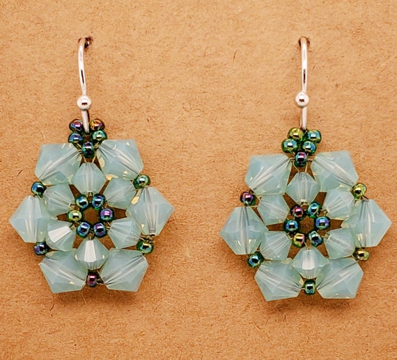 Silver Pacific Opal Cushion Cut Earrings with Bookends Silver Pacific Opal Cushion Cut Earrings with Bookends