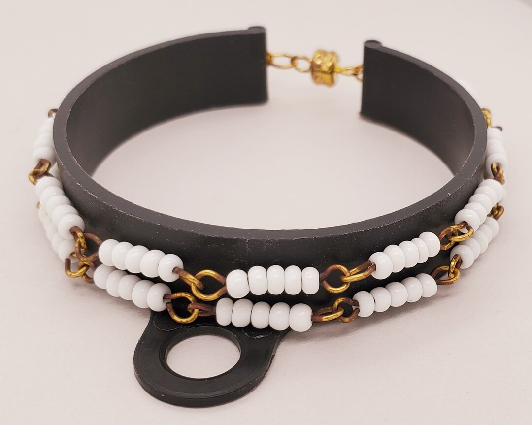 White Bead Chain Bracelet 2 Rows of 5 Seed Beads per Link Etsy