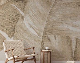 Banana Leaf Wallpaper Mural: Tropical Peel and Stick Wall Decor