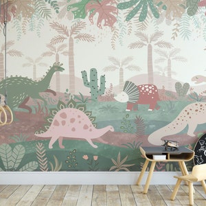 Dinosaur Wallpaper | Dino Wall design | Abstract kids and Girls Room wallpaper by 29 Wallart