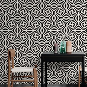 Peel and Stick Wallpaper Geometric Wallpaper Round lines Removable Concentric bold circles Wall Sticker 29Wallart