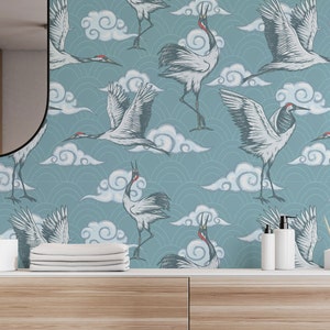 Flying Flock Bird Wallpaper: Peel and Stick Removable Wall Mural