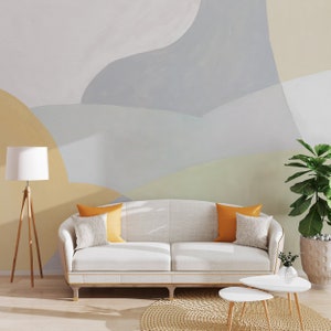 Abstract Earth Tones Wallpaper Mural: Modern Minimalist Wall Art