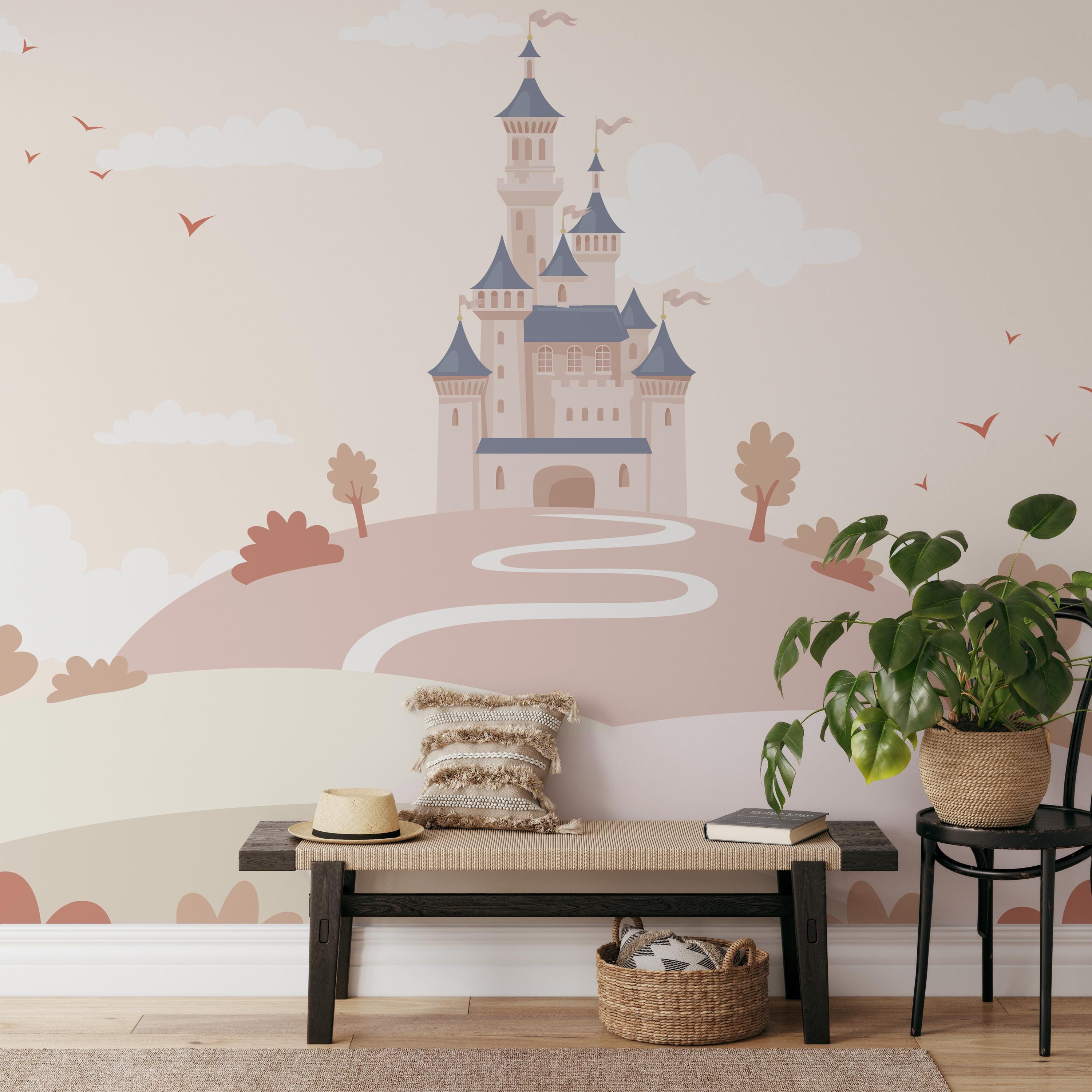 Princess Castle Wallpaper Mural: Kids Nursery Peel and Stick - Etsy