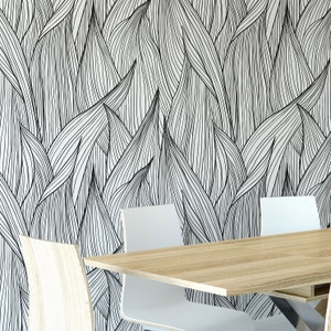Leaf Peel and Stick Wallpaper - Leaves Branches Removable Wallpaper - Floral Botanical Self Adhesive - Boho Watercolor