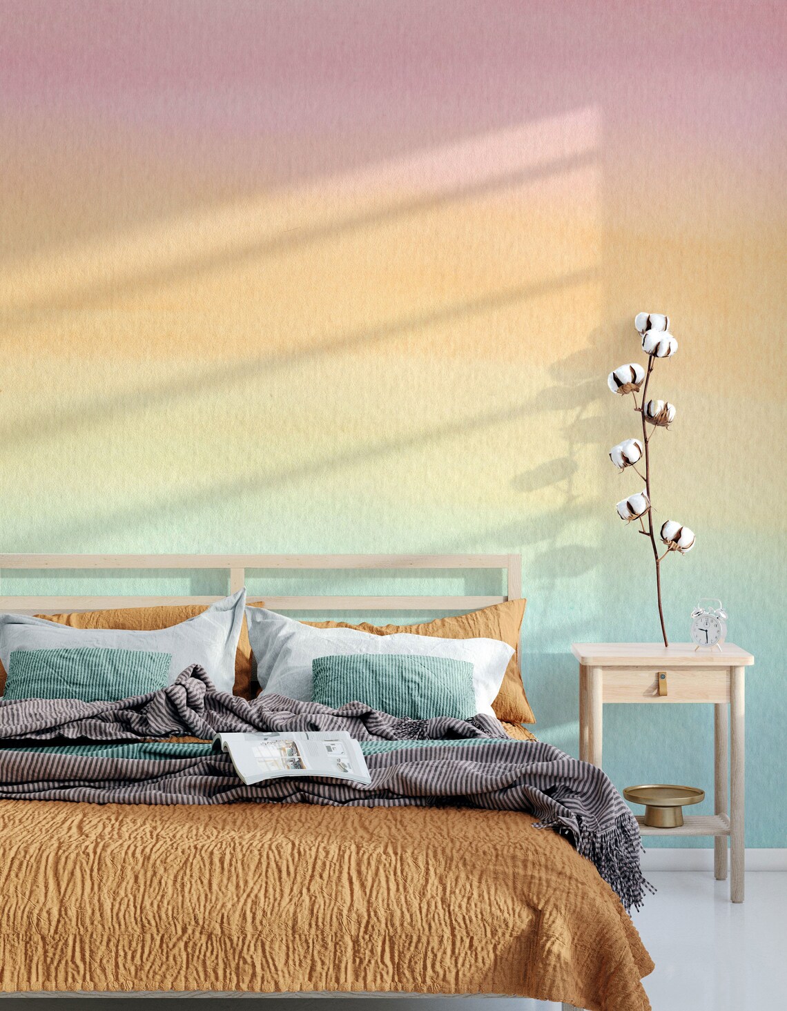 Peel and Stick Wallpaper Ombre Multicolor Wallpaper Blue to - Etsy