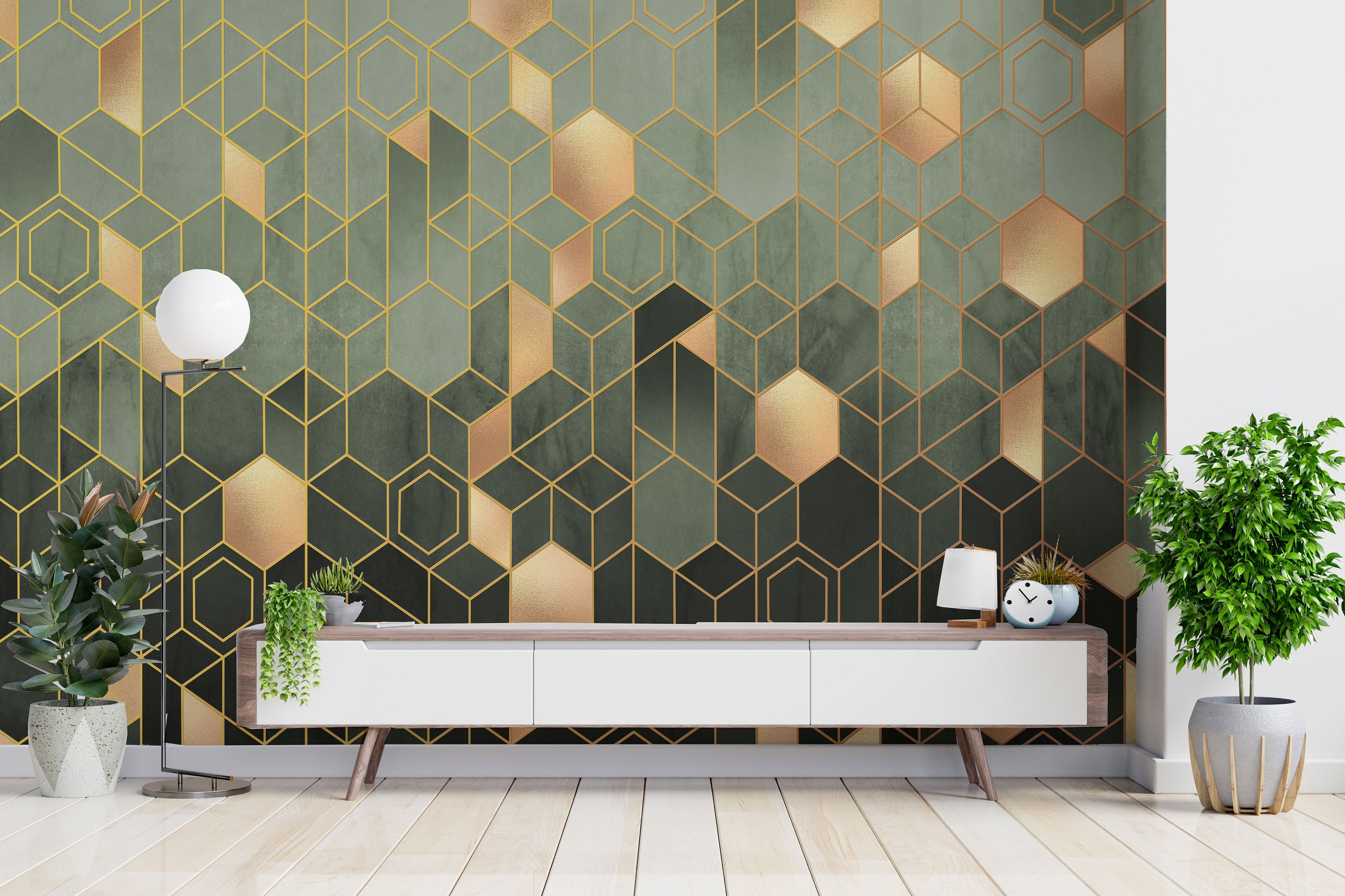 Gold And Green Wallpaper