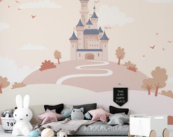 Princess Castle Wallpaper Mural: Kids Nursery Peel and Stick