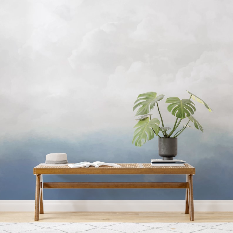 Dreamy Cloud Wallpaper | Sky Wallpaper | Blue Peel and Stick Wallpaper ...