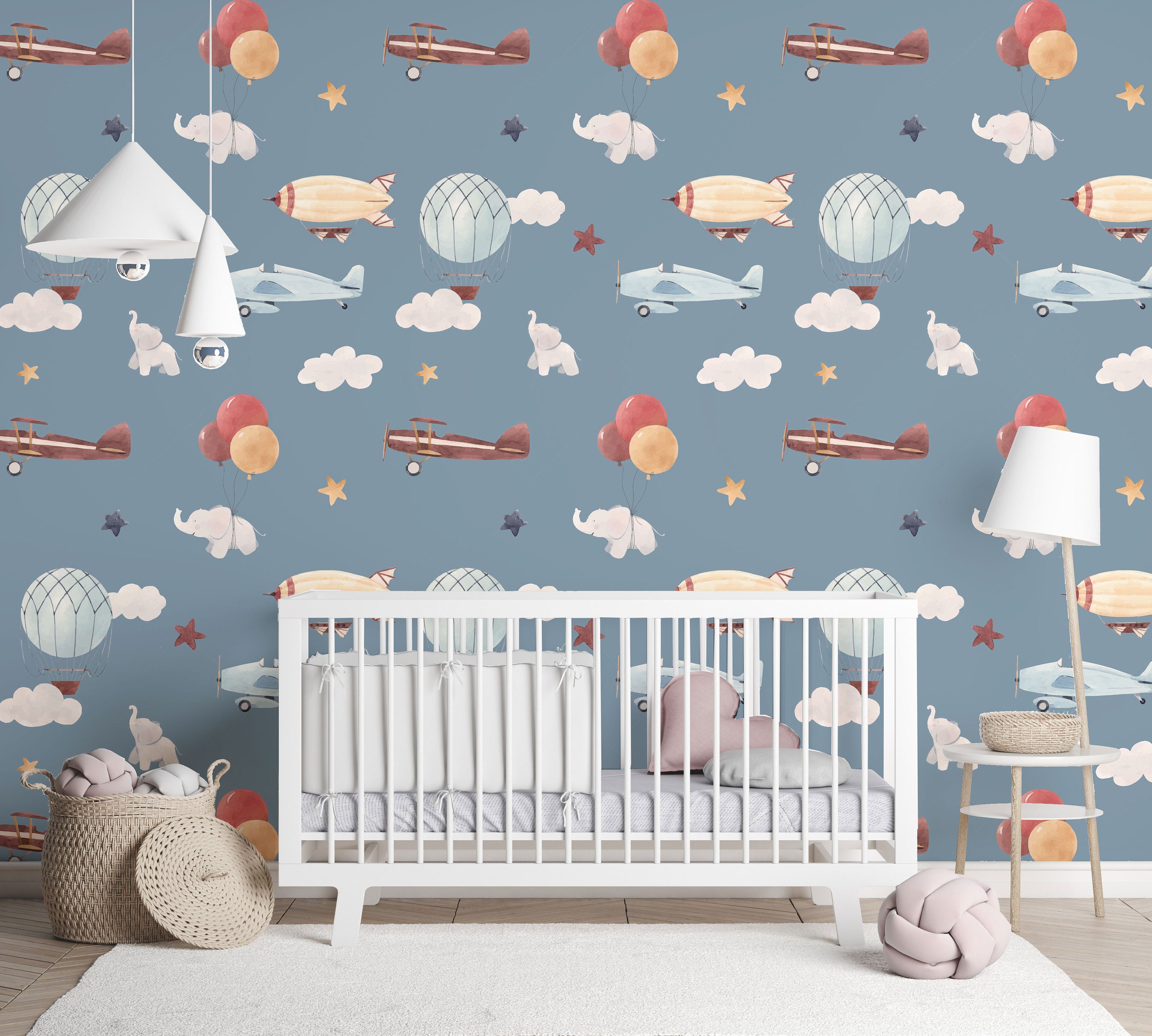 Children Room Wallpaper Peel and Stick Wallpaper Watercolor - Etsy