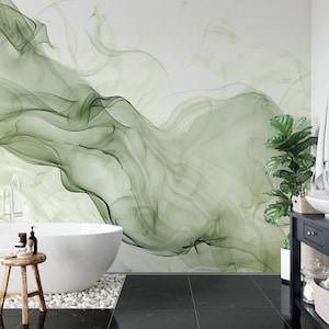 3d Wandbild Aquarell Grünes Abstraktes Wandbild für Modernes Wohndekor-C471