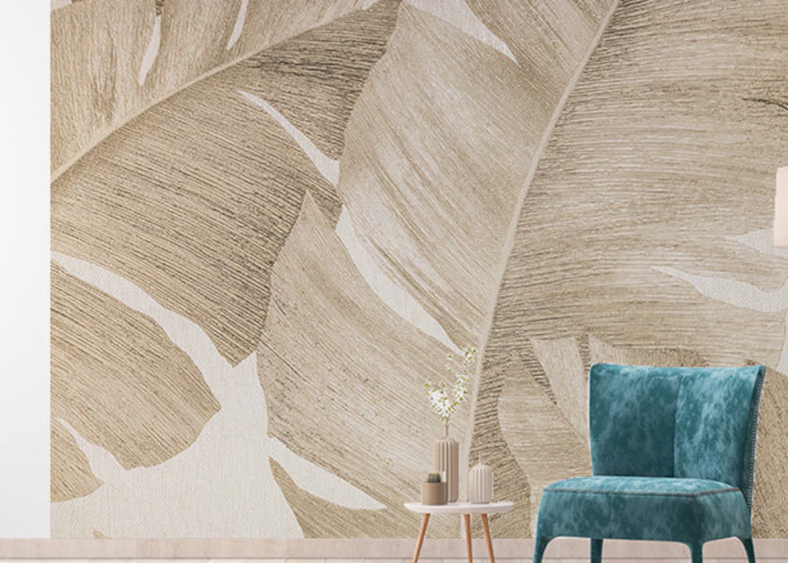 Banana Leaf Wallpaper Mural: Tropical Peel and Stick Wall Decor - Etsy