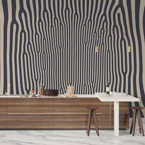 Einzigartige schwarzweiße Tapete zum Abziehen und Aufkleben - Trippy Illusion Wandbild Kunst- C207
