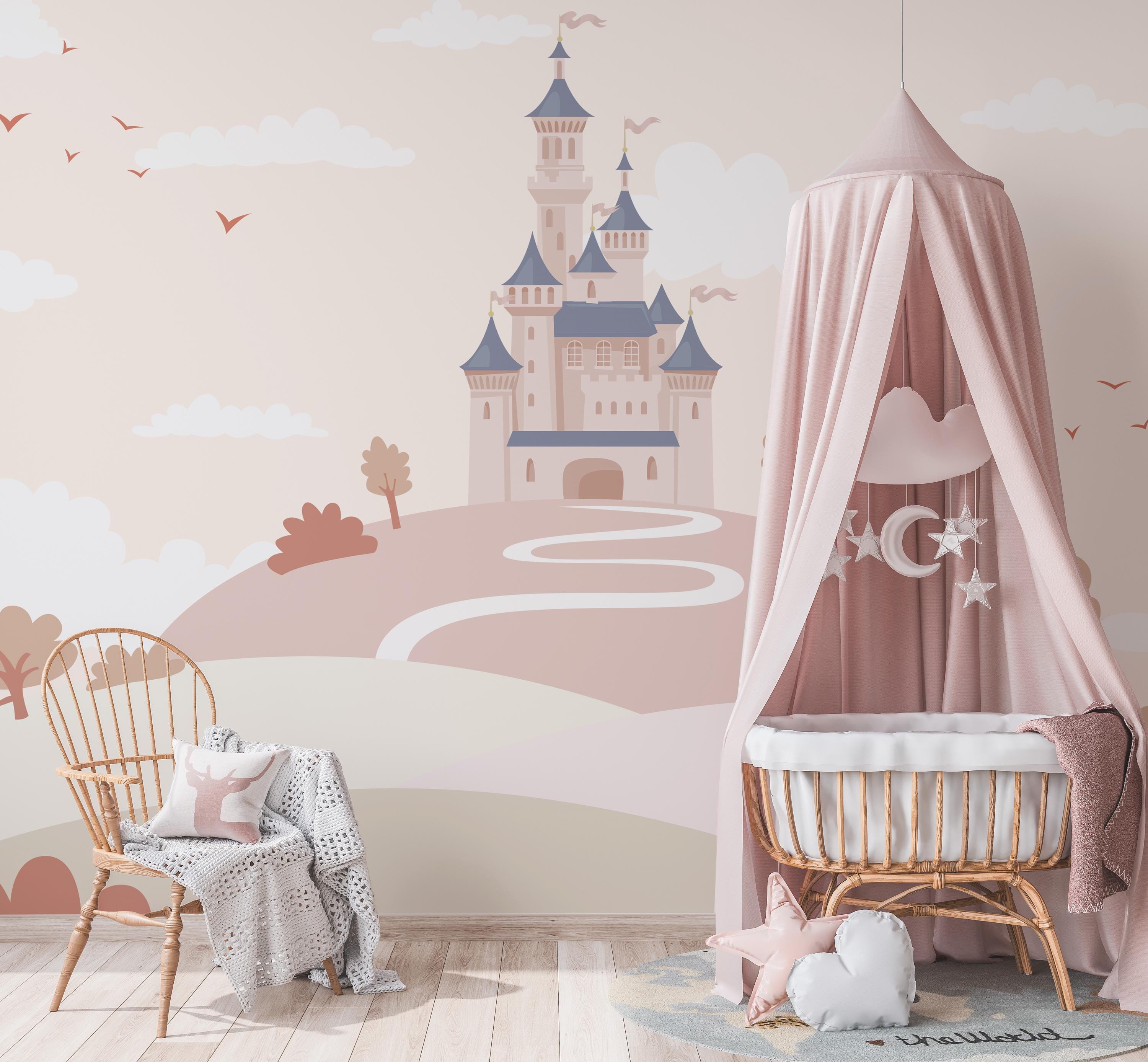 Princess Castle Wallpaper Mural: Kids Nursery Peel and Stick - Etsy