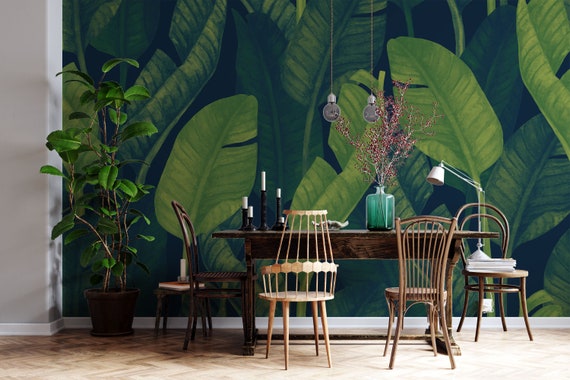 Green Banana Leaves Wallpaper Self Adhesive Peel and Stick - Etsy UK Green Banana Leaves Wallpaper Self Adhesive Peel and Stick - Etsy UK